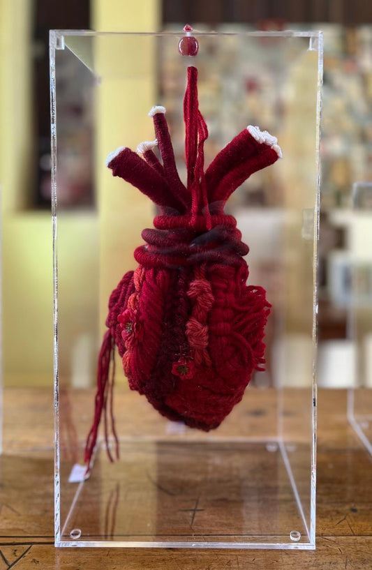 Coração 4 - T01, 004 - Coração de Lã Grande Vermelho