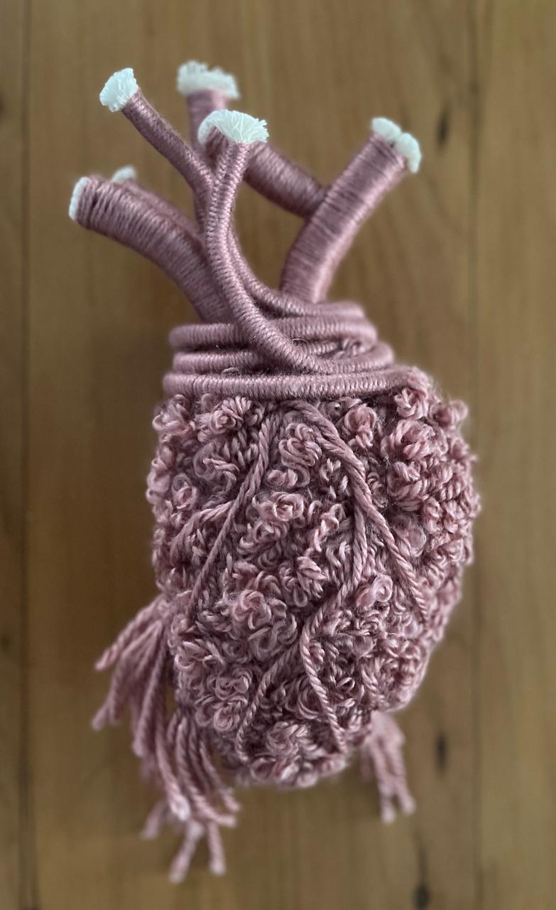 Coração 3 - T01, 003 - Coração de Lã Grande Rosa