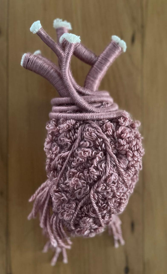 Coração 3 - T01, 003 - Coração de Lã Grande Rosa