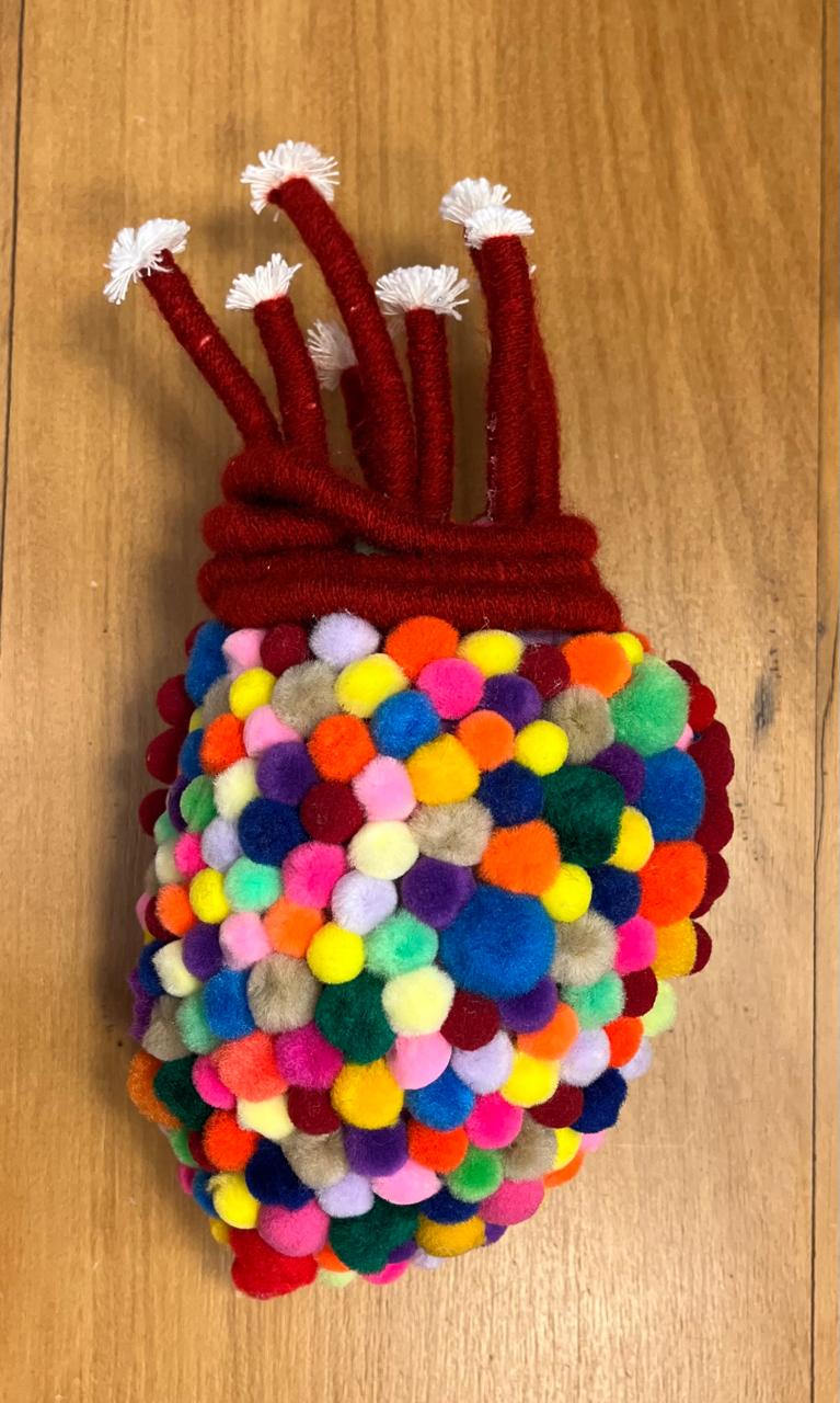 Coração 15 - T01, 015 - Laranja Pompom