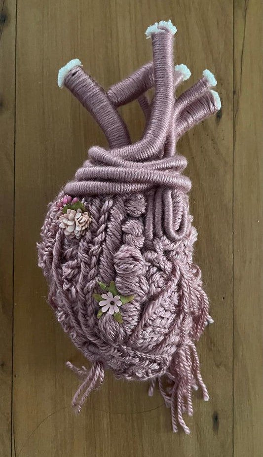 Coração 3 - T01, 003 - Coração de Lã Grande Rosa