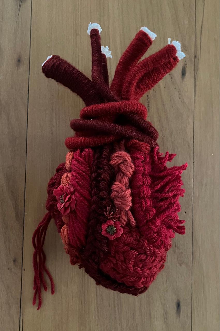 Coração 4 - T01, 004 - Coração de Lã Grande Vermelho