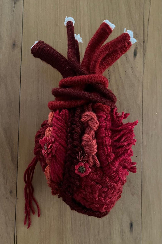 Coração 4 - T01, 004 - Coração de Lã Grande Vermelho